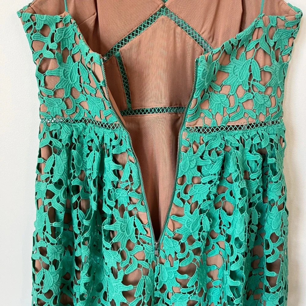 Self-Portrait Azaelea Midi Dress Spearmint Green Womens 6 - Picture 8 of 15